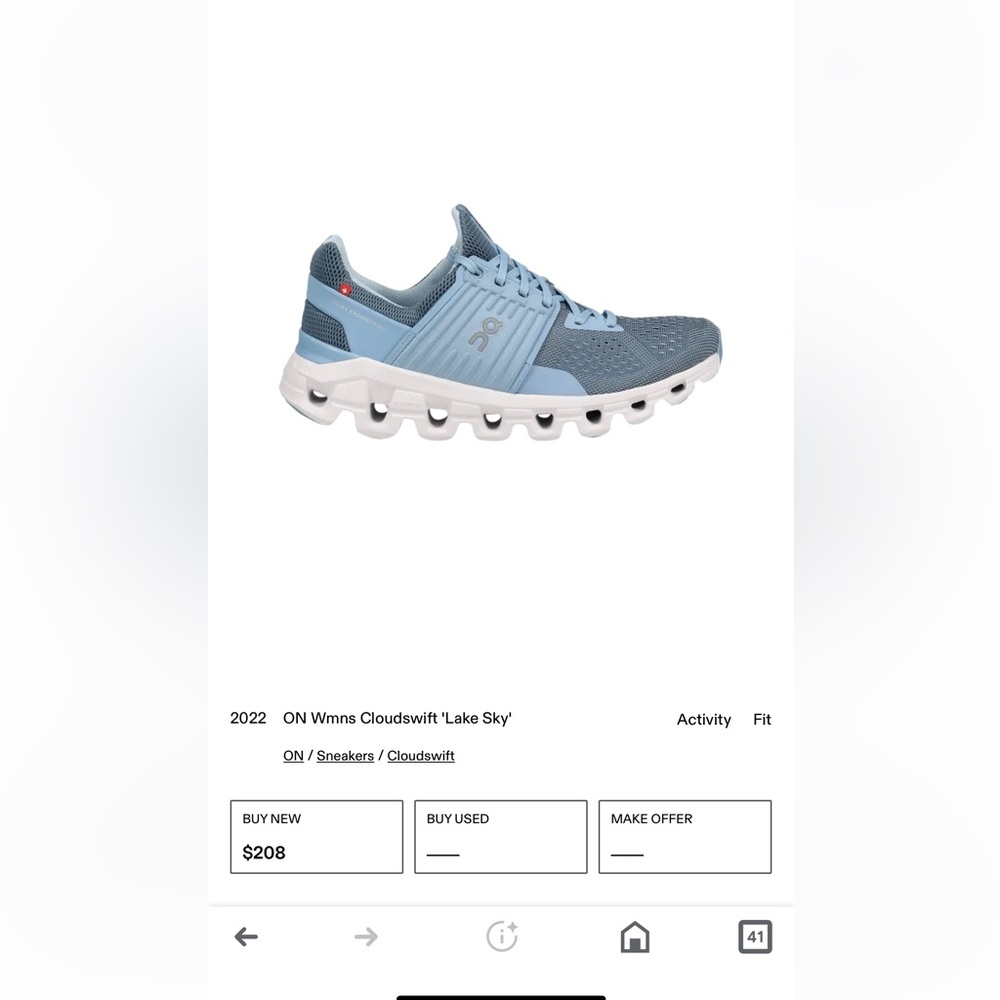 On Running Cloud Women's Light Blue Running Shoe - Picture 10 of 10